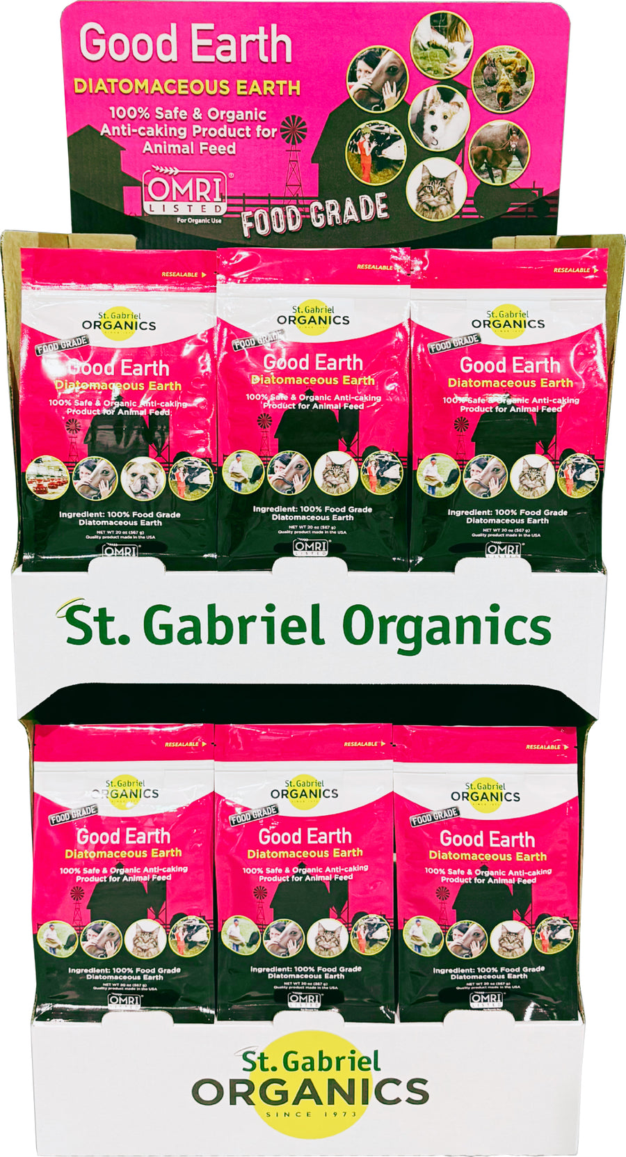 St. Gabriel Organics Goodearth Diatomaceous Earth Food Grade Farm&ag Ds, 20 oz-18 pc - Insect Control