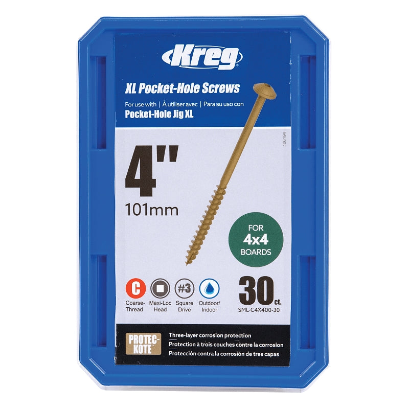 Kreg SML-C4X400-30 XL Pocket Hole Screw