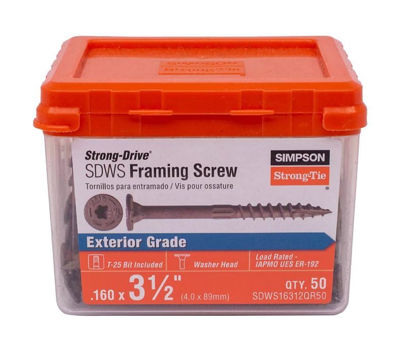 Simpson Strong-Tie Strong-Drive SDWS SDWS16312QR50 Framing Screw