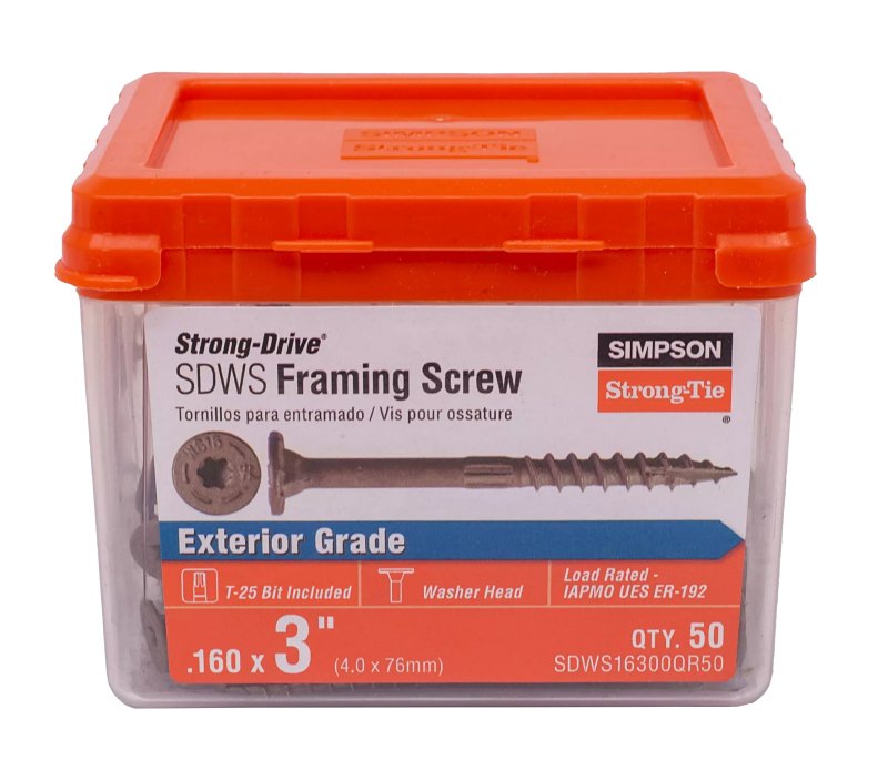 Simpson Strong-Tie SDWS16300QR50 Exterior Wood Screw