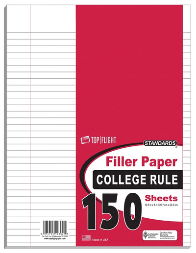 Top Flight 4314212 Filler Paper