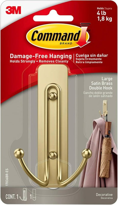 Command 17036BR-ES Double Hook