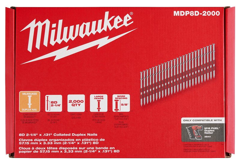 Milwaukee MDP8D-2000 Collated Duplex Nail