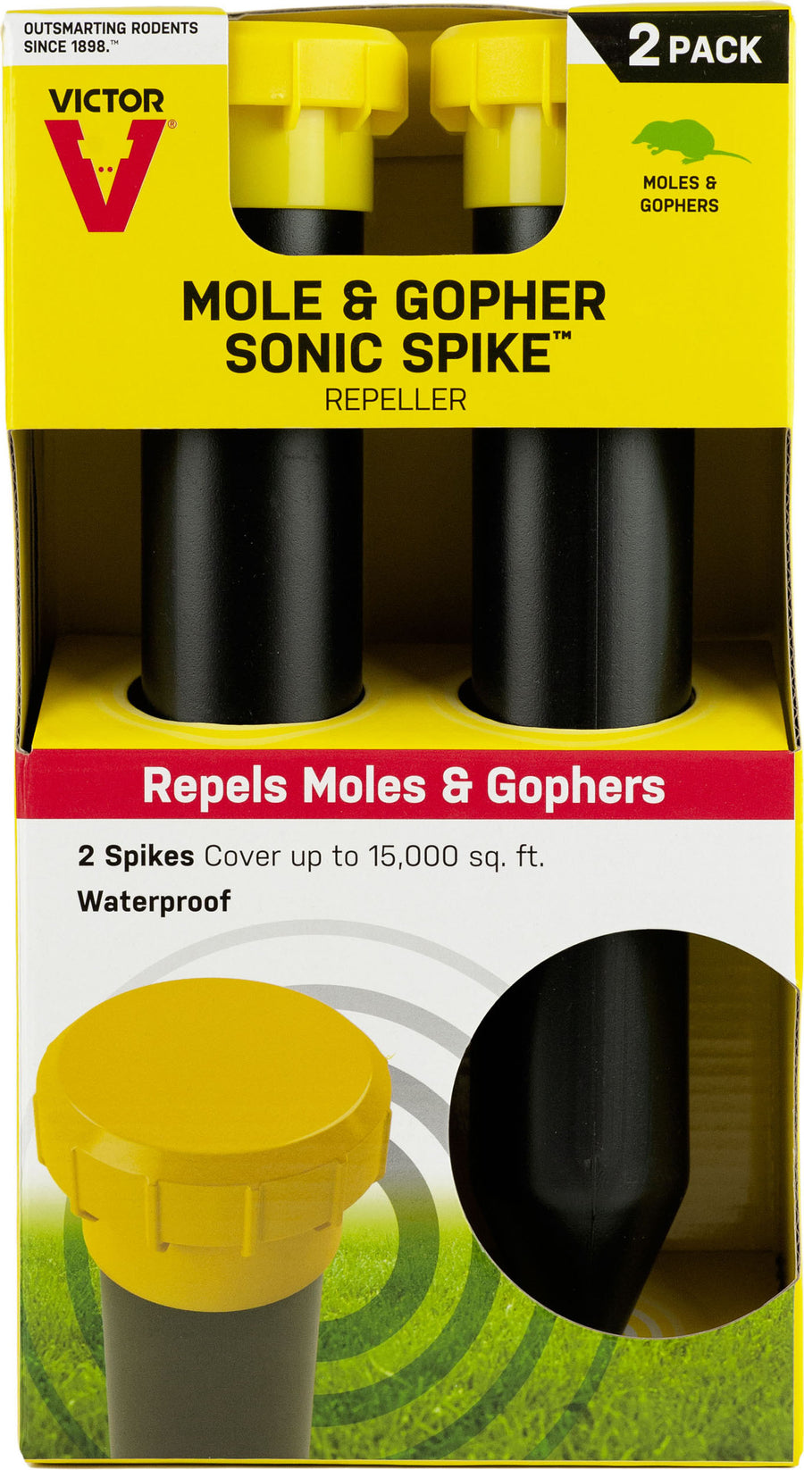 Victor Sweeney's Mole & Gopher Sonic Spikes, Black - Repellents: Electronic