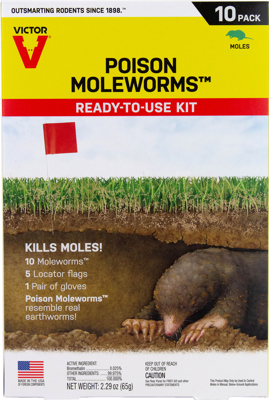Victor Mole & Gopher Poison Worms, 10 pk - Killing Agents