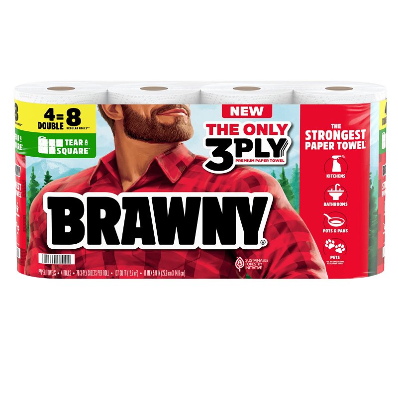 Brawny Tear-A-Square 44579 Paper Towel Roll