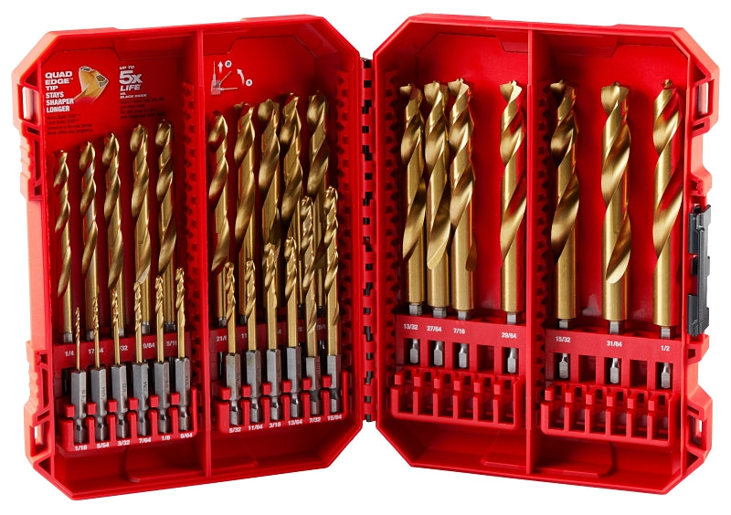Milwaukee SHOCKWAVE Impact Duty RED HELIX Series 48-89-4672 Drill Bit Set