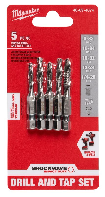 Milwaukee SHOCKWAVE 48-89-4874 Drill and Tap Bit Set