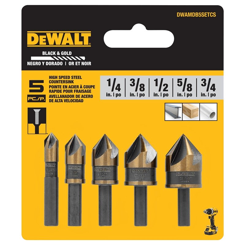 DEWALT DWAMDB5SETCS Countersink Bit Set