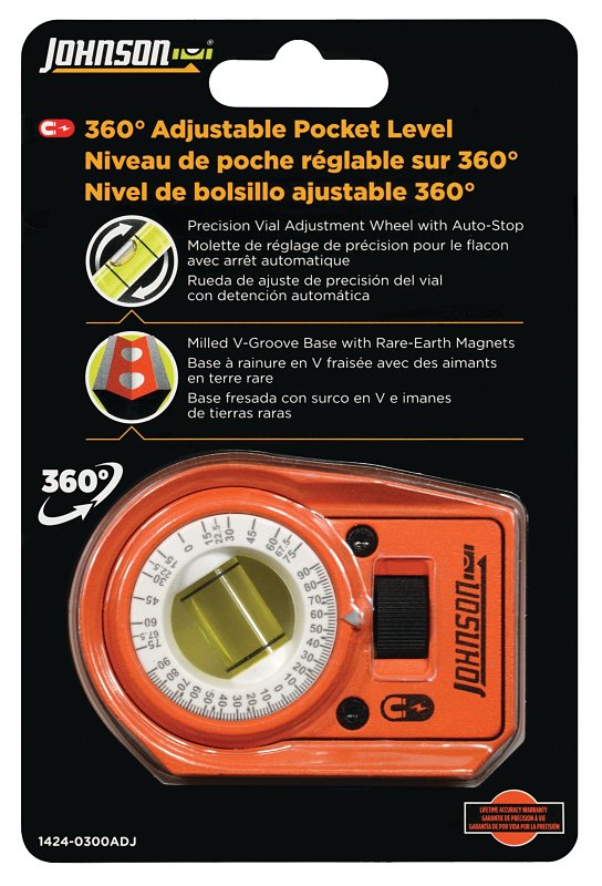 Johnson 1424-0300ADJ Pocket Level