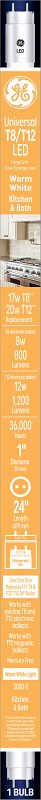 GE 37136 LED Tube Light Bulb