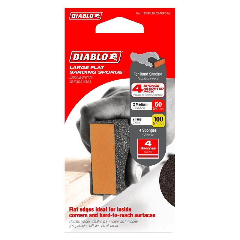 Diablo DFBLBLOMEF04G Large Flat Edge Sanding Sponge