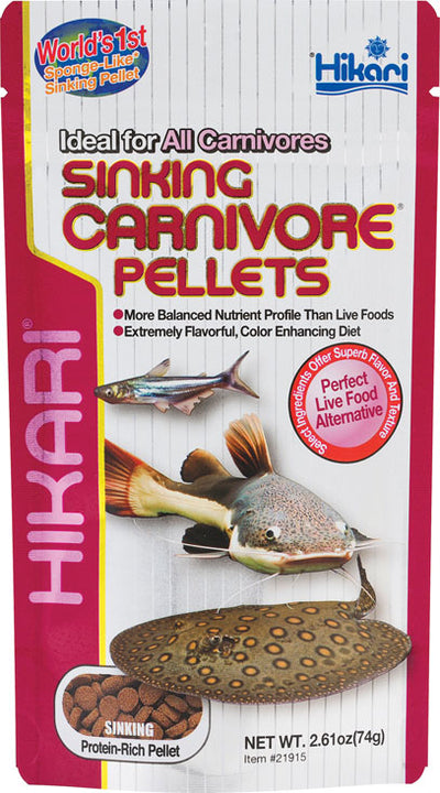 Hikari Carnivore Sinking Pellets, 2.61 Oz-MD - Standard