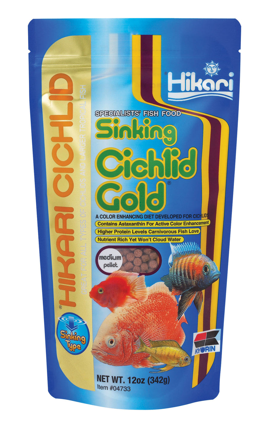 Hikari Cichlid Gold Sinking Pellets, 12 Oz-MD - Standard