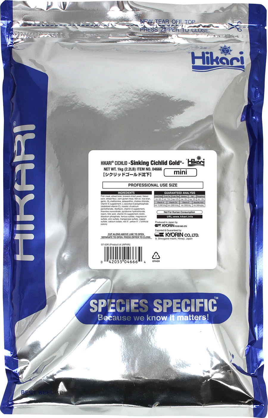 Hikari Cichlid Gold Sinking Pellets - Store Use, 2.2 Lb-Mini - Specialty