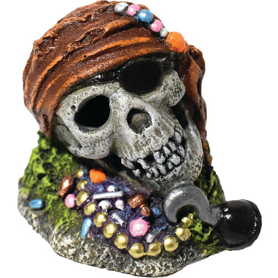 Hikari Pirate Skull W/Treasure, 2.7 in - Resin