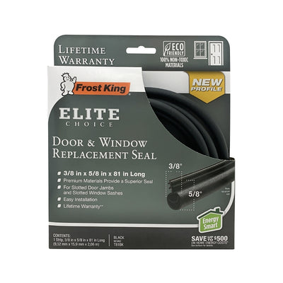 Frost King T81BK Bulb Shape Door Weatherseal