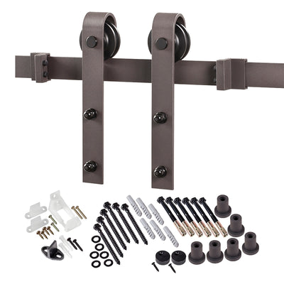 Renin BD102K-09600-BR Bent Strap Barn Door Hardware Kit