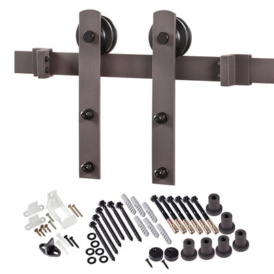 Renin BD100K-09600-BR Straight Strap Barn Door Hardware Kit