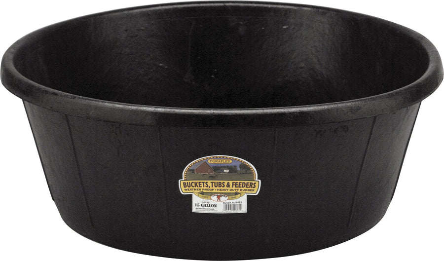 Little Giant Rubber Heavy Duty Tub, Black, 15 gal - Tubs