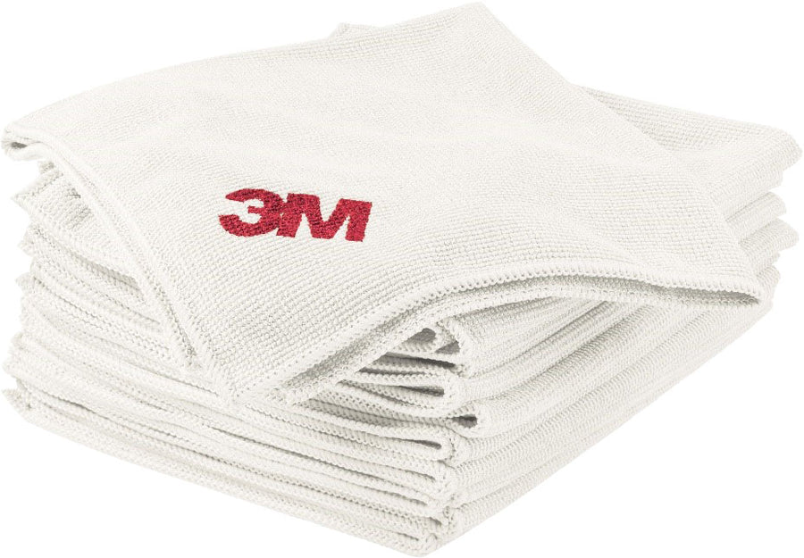 3m Scotch Brite High Performance Microfiber Cloth, White, 10 pk - Spot/Tough Clean