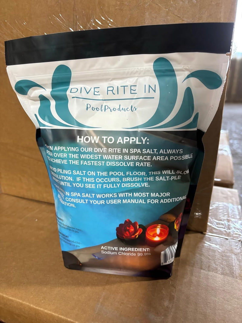 Dive Rite in Hot Tub Salt and Spa Salt for All Salt Water Systems Including Hotspring, Jacuzzi, Caldera, and Chloromatic - 4 Pounds