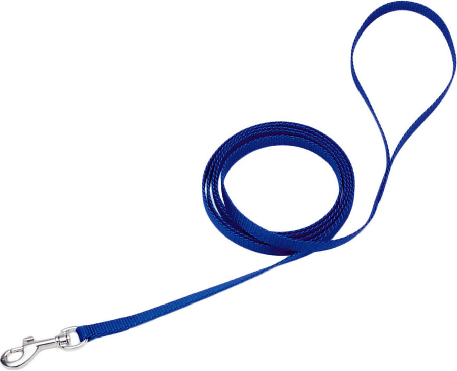 Coastal Single Ply Dog Leash, Blue, 3/8 in x 6 ft - Nylon Leads