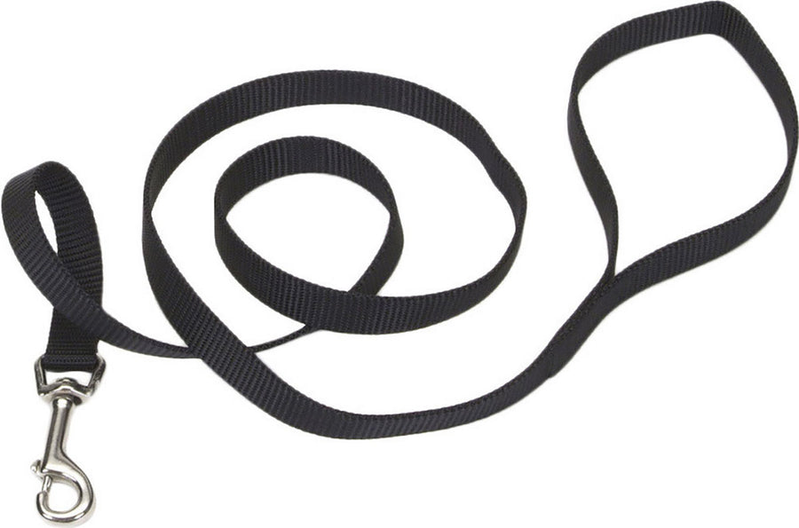 Coastal Single Ply Dog Leash, Black, 5/8 in x 6 ft - Nylon Leads