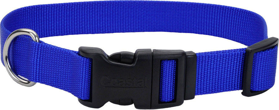 Coastal Adjustable Dog Collar w/ Plastic Buckle, Blue, 3/4 x 14-20 in - Nylon Collars