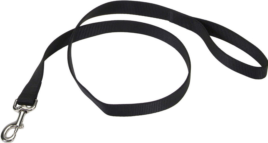 Coastal Single Ply Dog Leash, Black, 1 in x 6 ft - Nylon Leads