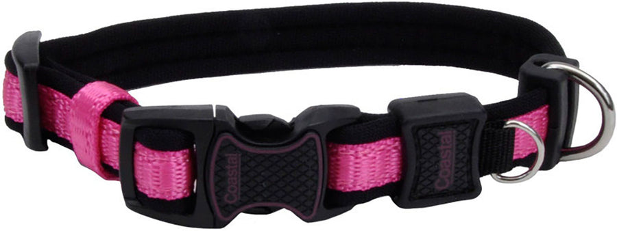 Inspire Adjustable Dog Collar, Pink, 5/8 x 8-12 in - Nylon Collars