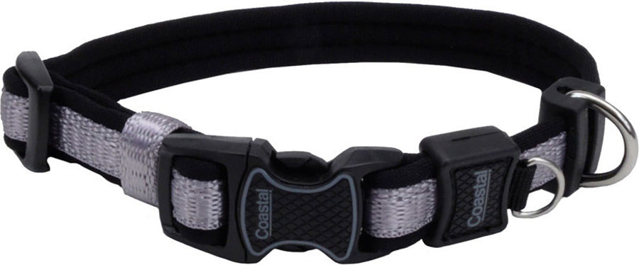 Inspire Adjustable Dog Collar, Gray, 5/8 x 10-14 in - Nylon Collars