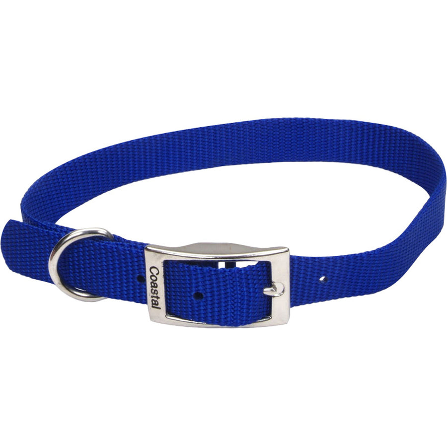 Coastal Single Ply Dog Collar, Blue, 3/4 x 18 in - Nylon Collars