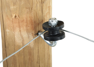 Dare Corner Post Bracket Kit W/Insulator, Black, 10 pk - Insulator for Corner