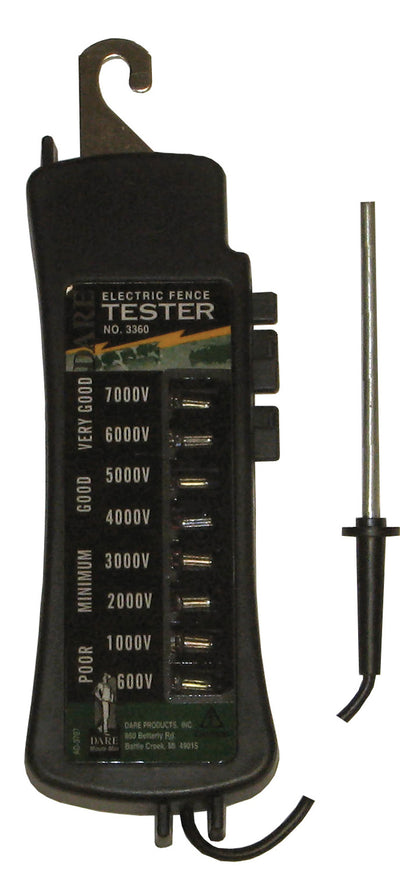 Dare Eight Lite Electric Fence Tester, Black, 12x4 in - Testers
