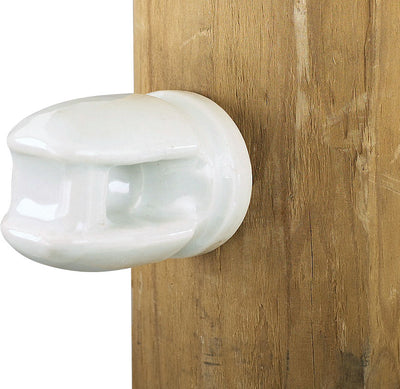 Dare Porcelain Lag Bolt Insulator, White, SM - 25 pk - Insulator for Wood Post