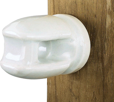 Dare Porcelain Lag Bolt Insulator, White, LG - 25 pk - Insulator for Wood Post