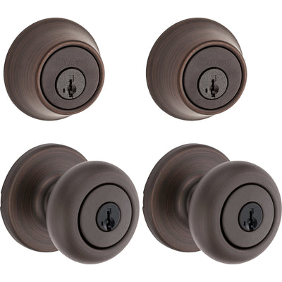Kwikset Cove Series 92420-063 Entry Knob and Single Cylinder Deadbolt