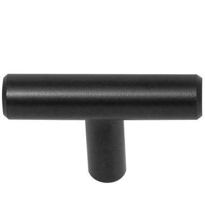 Cabinet Knob T-Bar Mat Blk 2In