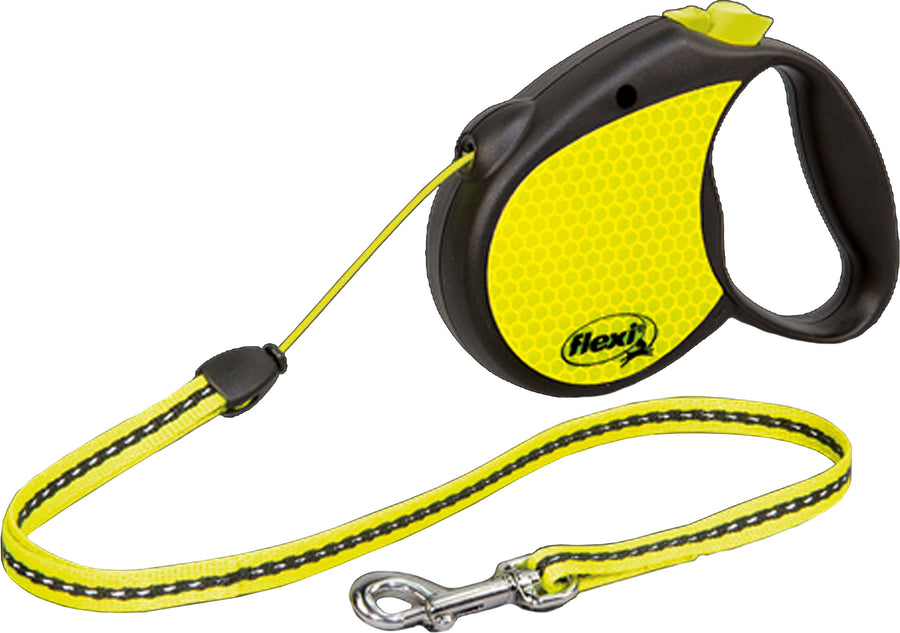 Flexi Neon Reflective Tape, Neon Yellow, md-16 ft-44 lb - Retractable Leads
