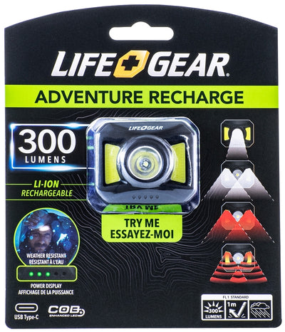 LifeGear 41-3919 USB Rechargeable Headlamp