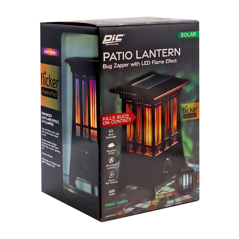 PIC PIC-99188 Solar Patio Lantern Bug Zapper