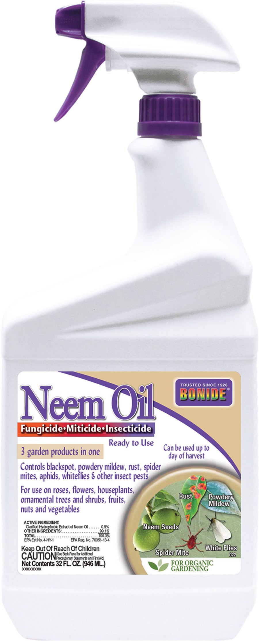 Bonide Neem Oil RTU, 1 qt - Insect Control