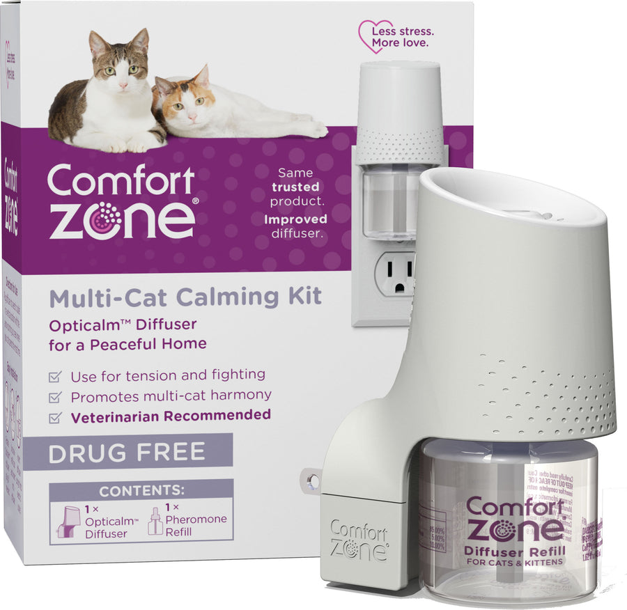 Comfort Zone Multi-Cat Diffuser Kit for Cats, 48 ml - Anxiety Relief