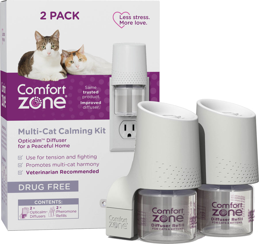 Comfort Zone Multi-Cat Diffuser Kit for Cats, 48 ml-2 pk - Anxiety Relief
