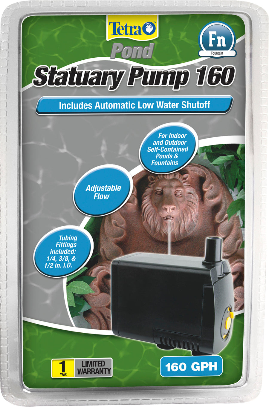 Tetra Pond Statuary Pump W/Low Water Shutoff, 160 Gph - Pumps