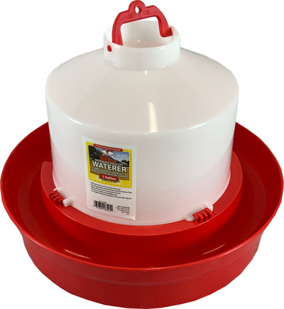 Little Giant Deep Base Poultry Waterer, Red, 1 gal - Farm & Equine