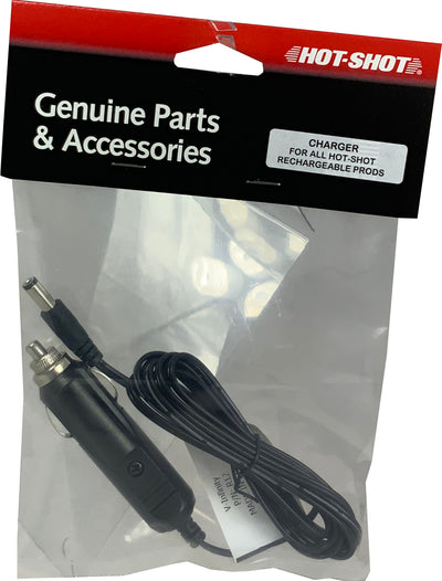 Hot Shot Car Charger for Rechargeable Battery Pack, Black, 12 Volt - Stock Prods