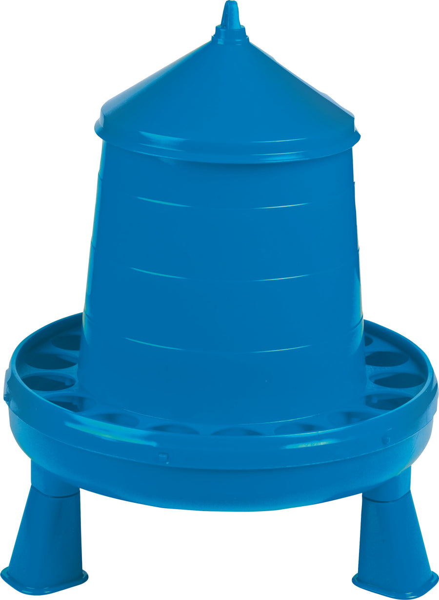 Double-Tuf Poultry Feeder W/Legs, Blue, 8.5 lb - Farm & Equine