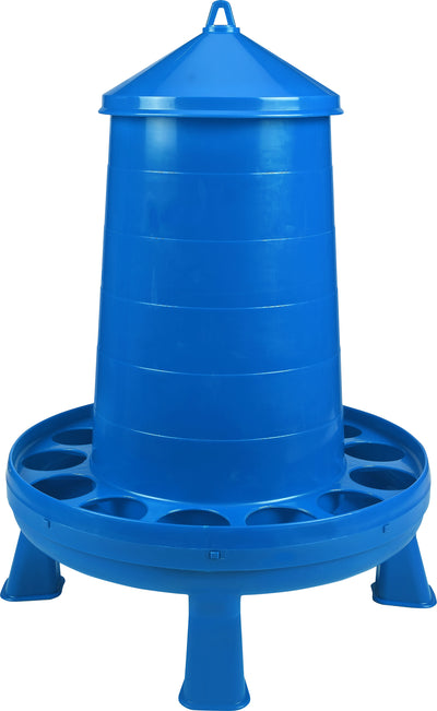 Double-Tuf Poultry Feeder W/Legs, Blue, 35 lb - Farm & Equine